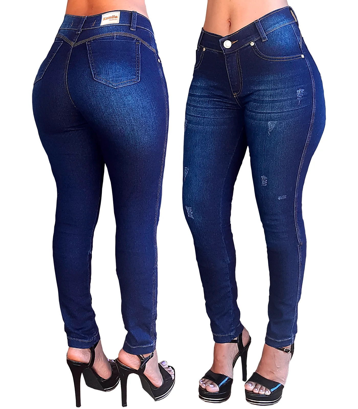 Kit 2 Women's Jeans with Lycra High Waist Ears Bubus Factory