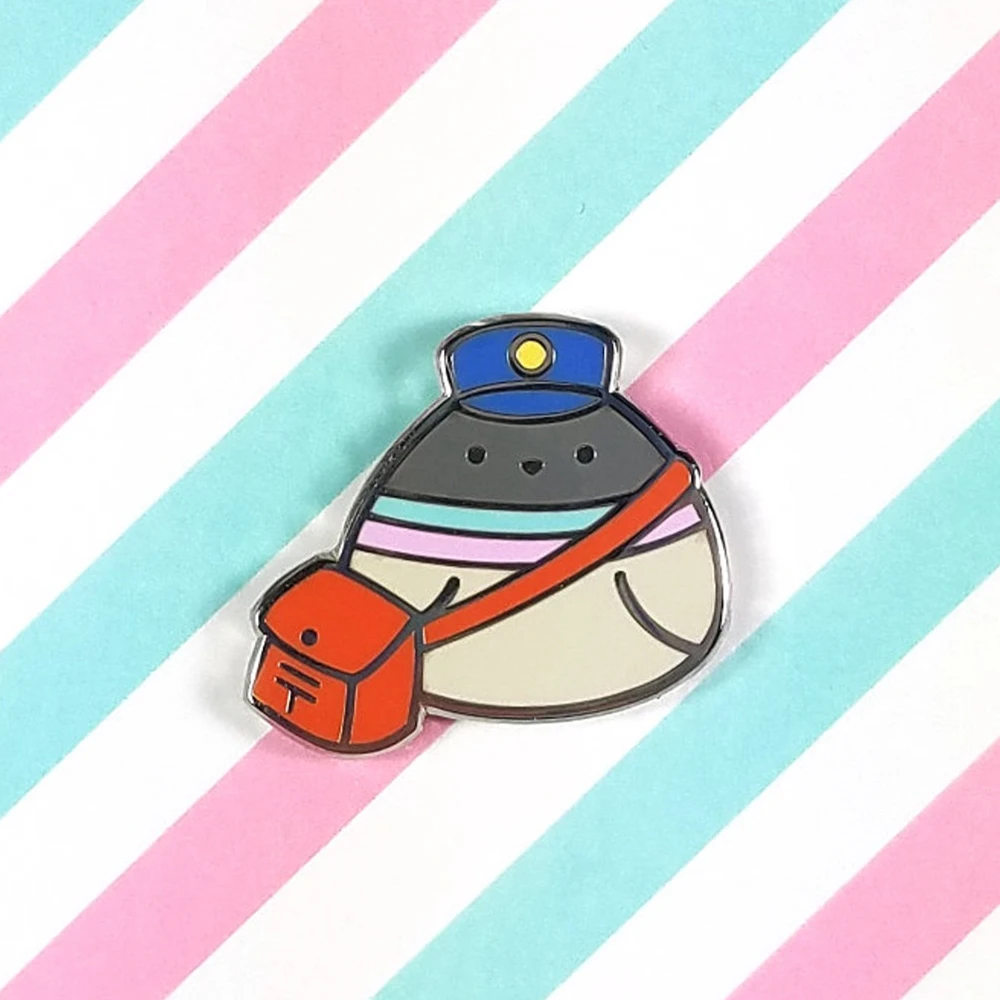 Kawaii Fat Bird Postman Hard Enamel Pin Cute Cartoon Animal Pigeon Brooch Accessories Fashion Backpack Jacket Badge Jewelry