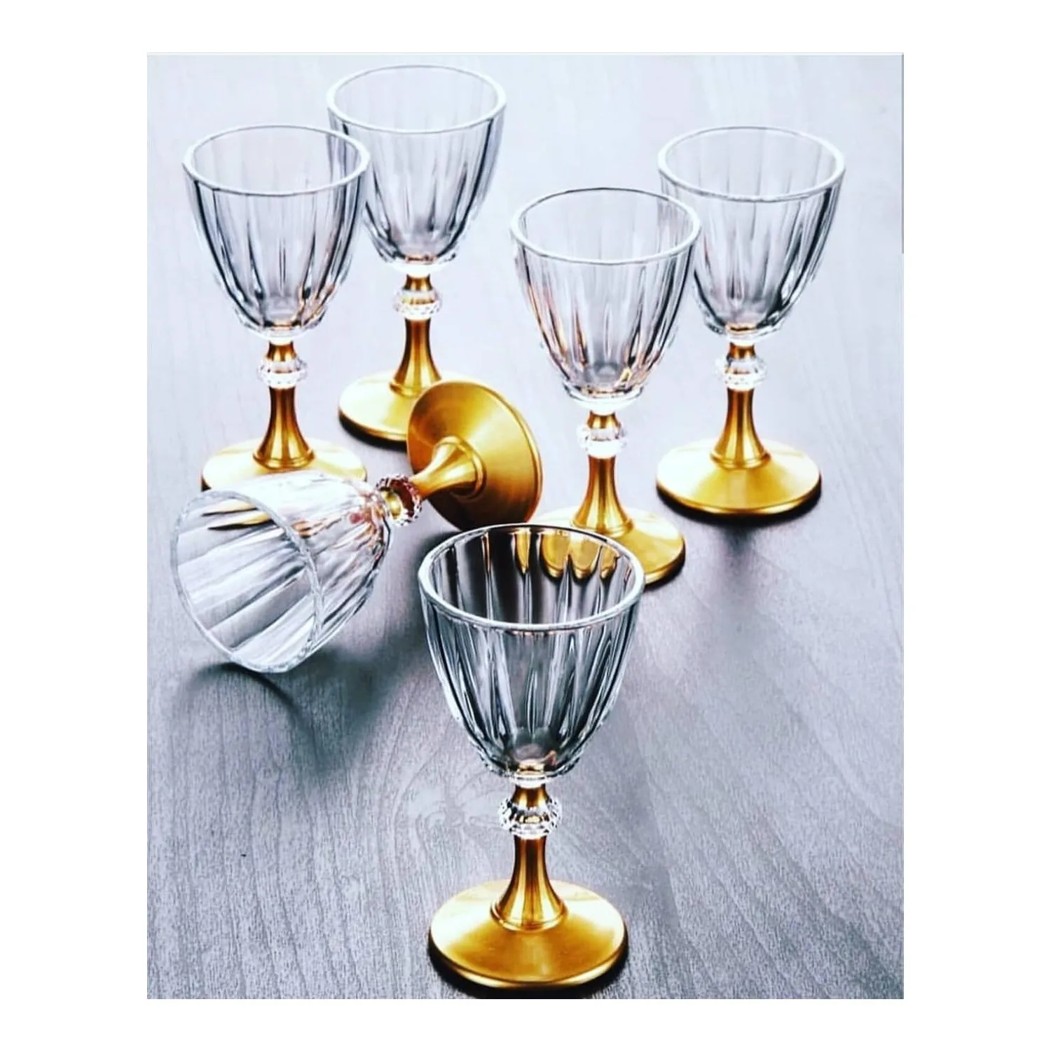 

6 Piece Paşabahçe Diamond Gold White Coffee Side Water Glass Classic Stylish Colored Glass Set Coffee Side Water Cup small size