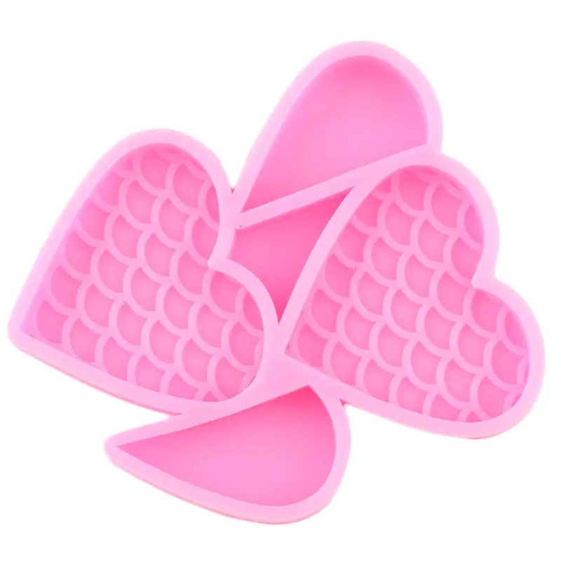 Balanças de silicone cauda de sereia e fiah, molde de coração de palha, utensílios para decoração de bolo com fondant, resina epóxi, molde para doces e chocolate