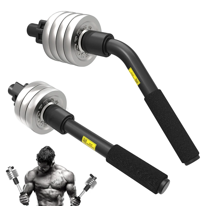 Arm Strength Trainer Bar for Bicep Triceps Forearm Workout, Professional Wrist Strengthener & Power Blaster Grips for Home Gym