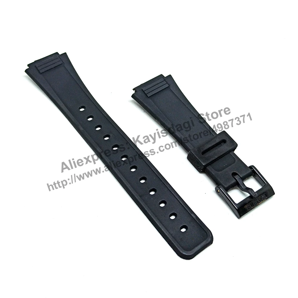 19mm Black Rubber Watch Band / Strap Compatible for Casio AQ-47-1E / 7E / 9E