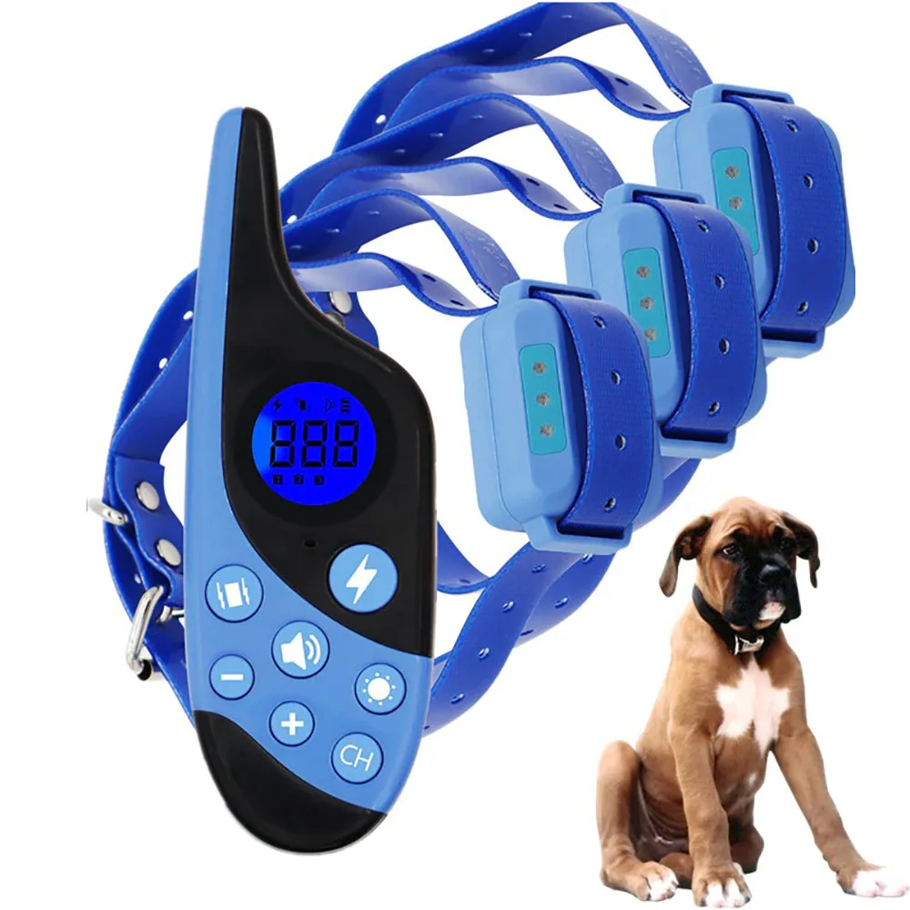 For 3 Dogs Remote Control Waterproof  ​Rechargeable With LCD Display For All Size Shock Vibration Sound