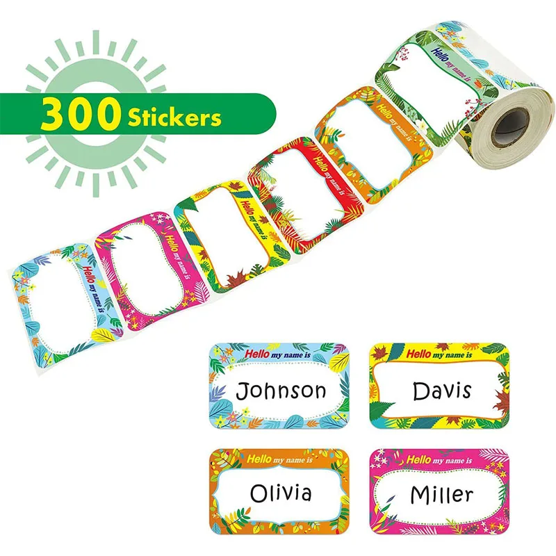 Teachers, children and students rectangular color box name labeling sticker label  Size 88*58MM