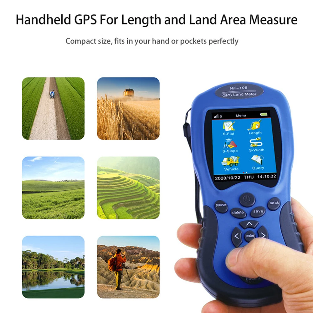 NOYAFA NF-198 GPS Land Meter Professional Land Mu Meter Survey Equipment for Farm Land Surveying Distance Area Measurement Tool