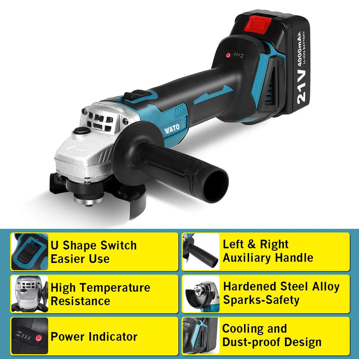 ATO Lithium Battery 8 In 1 Combo Kits Power Tools Sets Brushless Electric Cordless Planer for Makita 18V battery