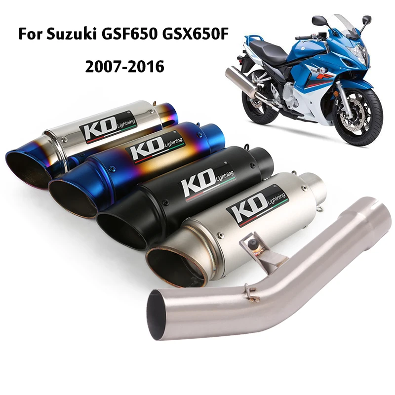 

For Suzuki GSF650 GSX650F 2007-2016 Motorcycle Exhaust Mid Link Pipe Connect Tube Slip On 51mm Escape Muffler Tips Modified