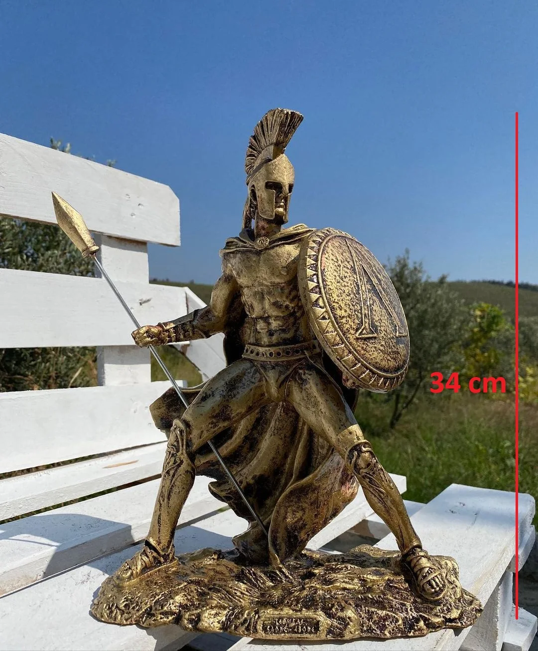 Leonidas 34 CM Greek home decoration accessories, figurines for interior,mythology sculpture, home accessories desk accessories