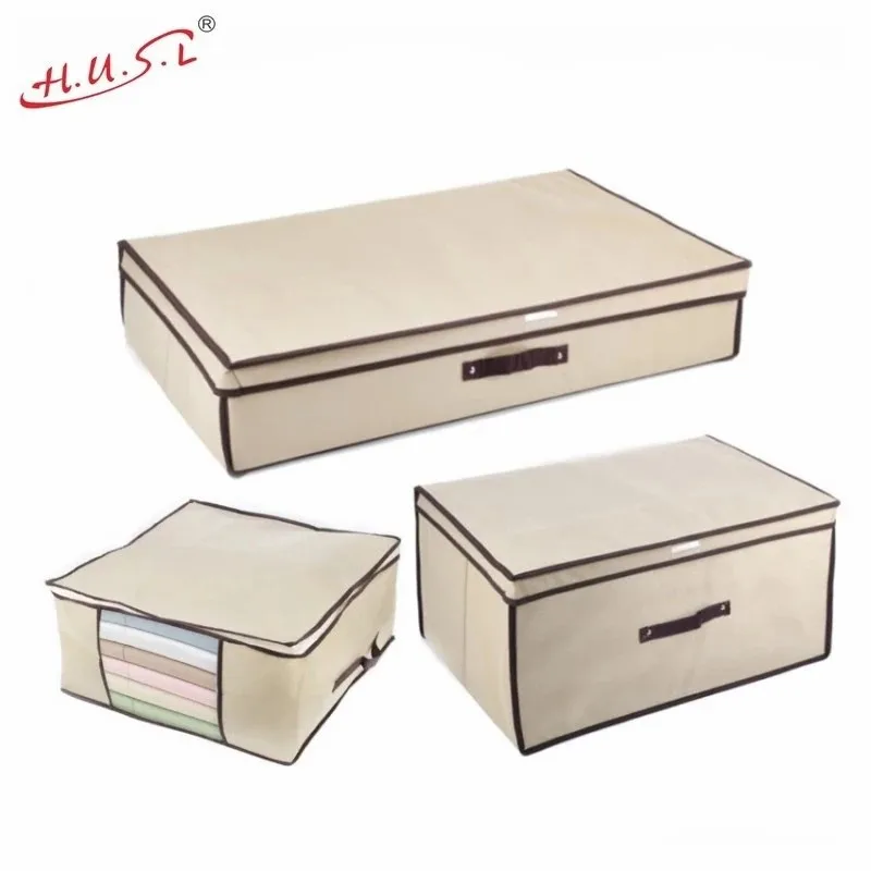 Clothing storage box, foldable and breathable, storage bag for wardrobe, serves for clothes, blankets, quilt, sheets, etc.