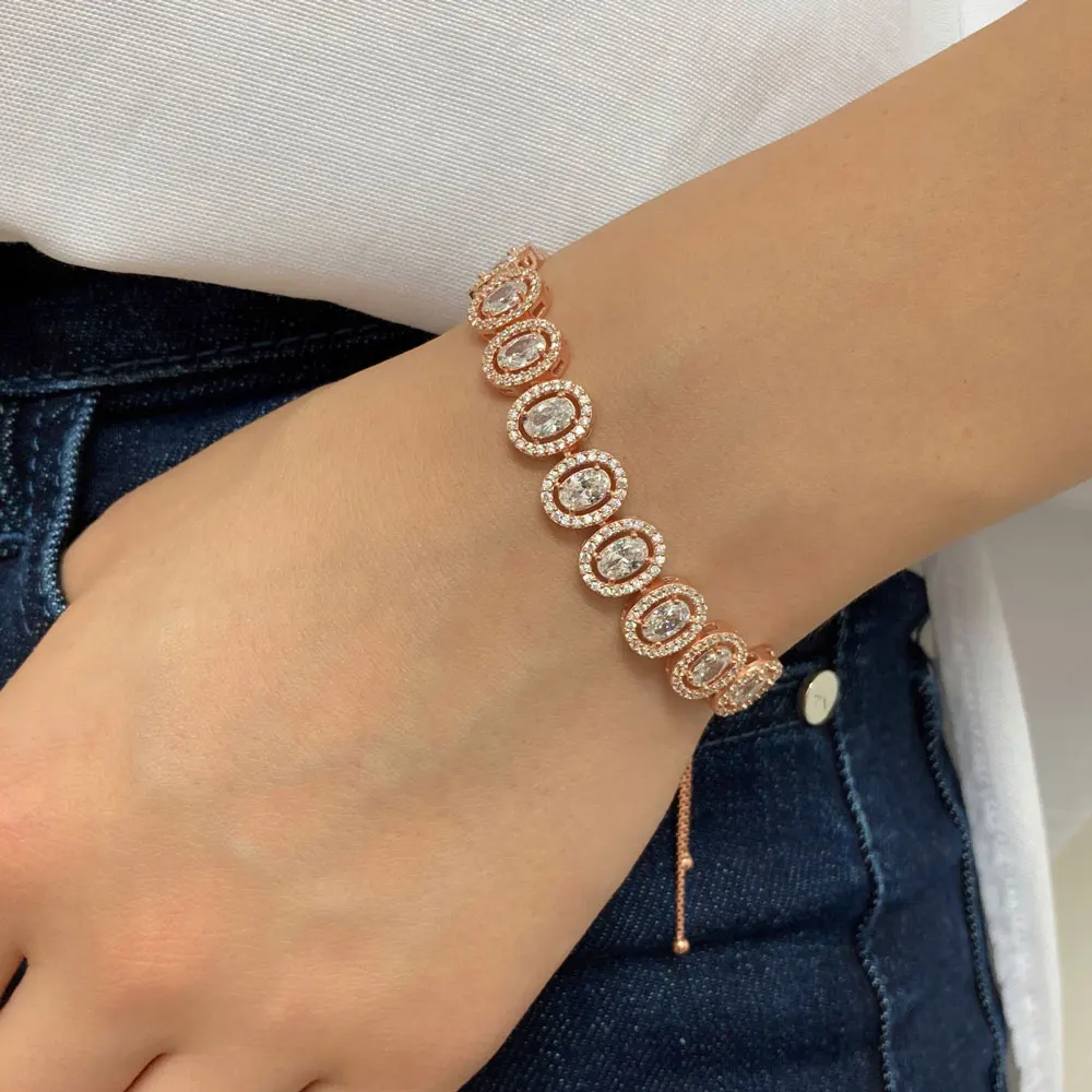 NEW Fashion Adjustable Model Baget Silver 925 Bracelets for Women High Quality Gift Luxury Shiny Zircon Jewelry