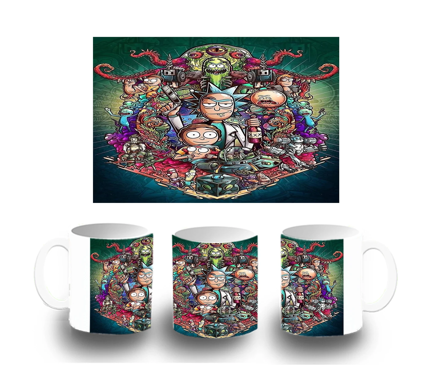 CUP CHARACTERS ALIEN CARTOONS color mug