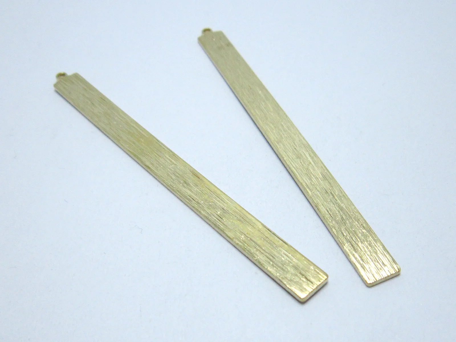 10pcs Long Rectangle Earring Charms, Textured Rectangle Bar Pendant, 68.6x5.7mm, Brass Findings, Jewelry Making R1280