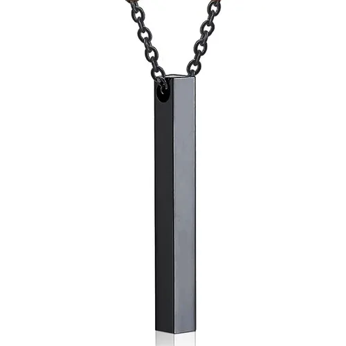 Zuk Collection Prism Bar Design Male Steel Necklace