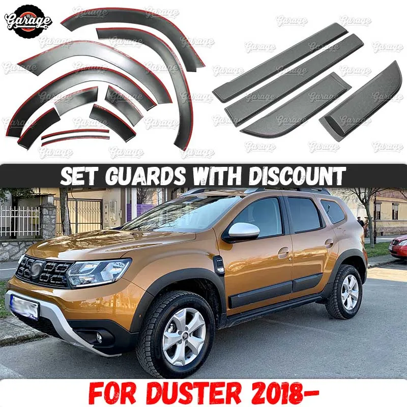 Guard of wheel arches and doors for Dacia Duster 2018- / Renault Duster 2021- ABS plastic accessories plate car styling molding