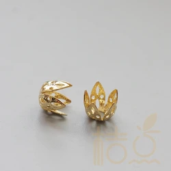 DIY Supply-Solid Brass Finding Flower Bead Cap - 6.6*7.6mm (3897C-V-270)