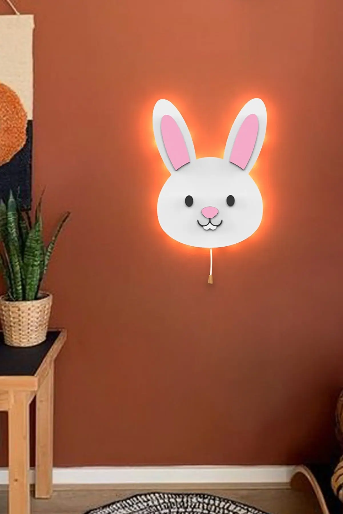 Night Light Children Teenager Bedroom Decorative Wall Lamp Natural Product Easter Bunny Free Shipping Hot Sale