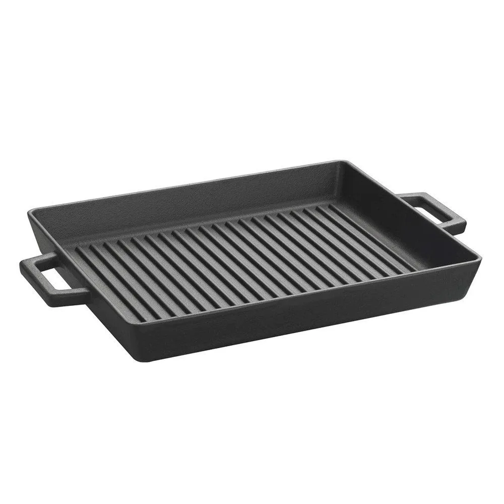 

Cast Iron Pan 26x32cm Non Stick Steak Pan Gas Stove Oven Baking Tray Cast Iron Griddle Tray With Handles Cast Iron Baking Pan