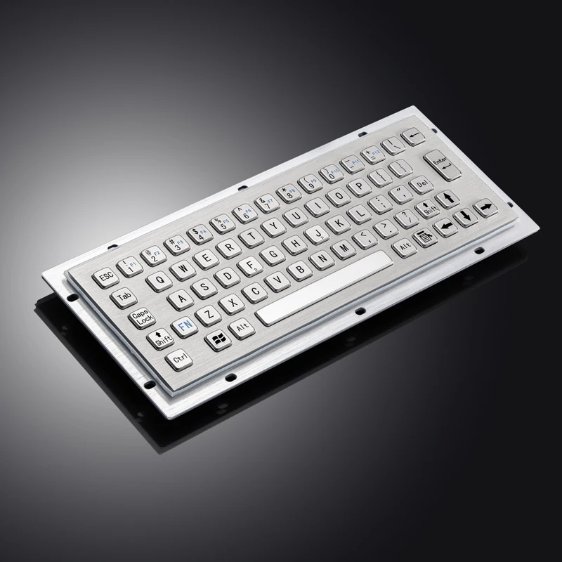 65 Keys Panel Mount IP65 Waterproof Industrial Metal Stainless Steel Keyboard Support Layout Modification For Kiosk