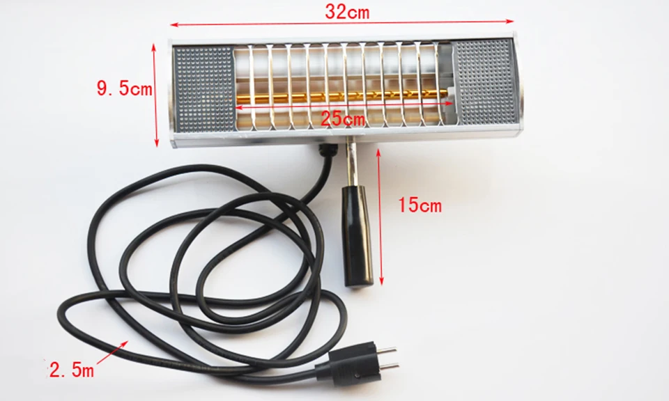 1000W 220V Car Handheld Spray Baking Infrared Paint Curing Heating Lamp KD-01