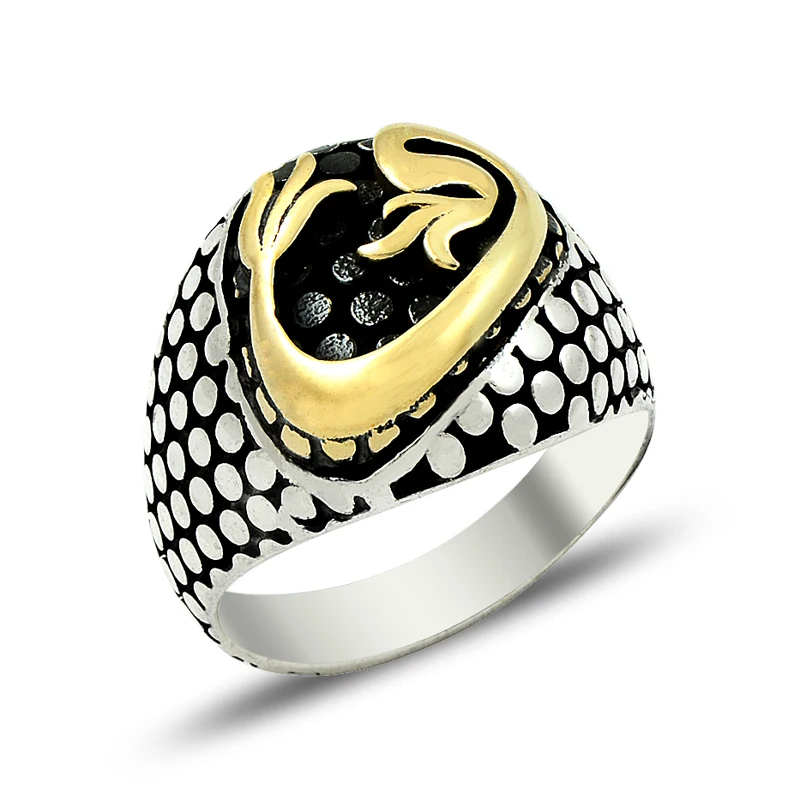 925 Silver Waav Vav Arabic Letter Ismaic Ring for Men