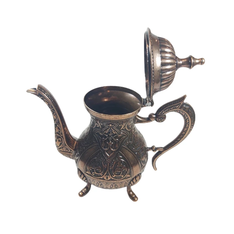 High Zinc Casting Tea Coffee Pot For Serving Gold Silver Oxide Color Turkish Teapots Arabic Traditional All Drink Gift New Home