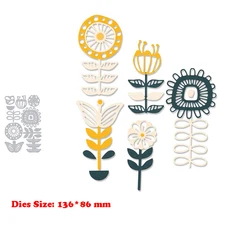 New Arrival Stackable Florals Metal Cutting Dies For 2025 Scrapbooking Festive Bouquet Plants Flowers Stencils Gift Card Making