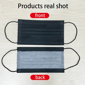 10/50/100/200pcs disposable medical masks mascarillas adult black surgical mask protective filter certified surgical mask 12 Main Sales Mask Black - №9