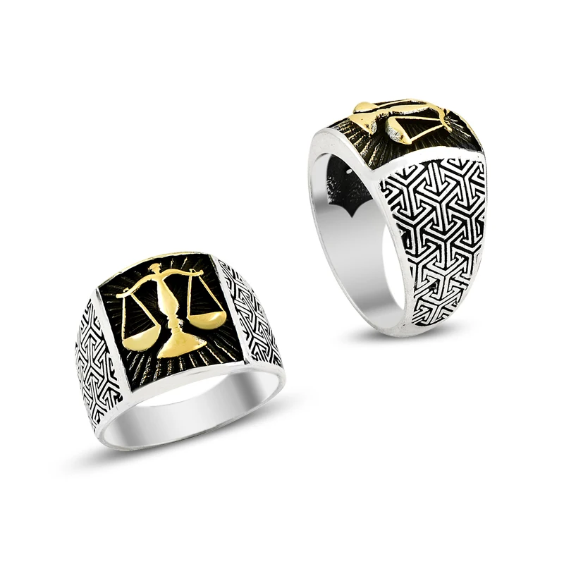 925 Silver Scales Printed Classic Rings for Men