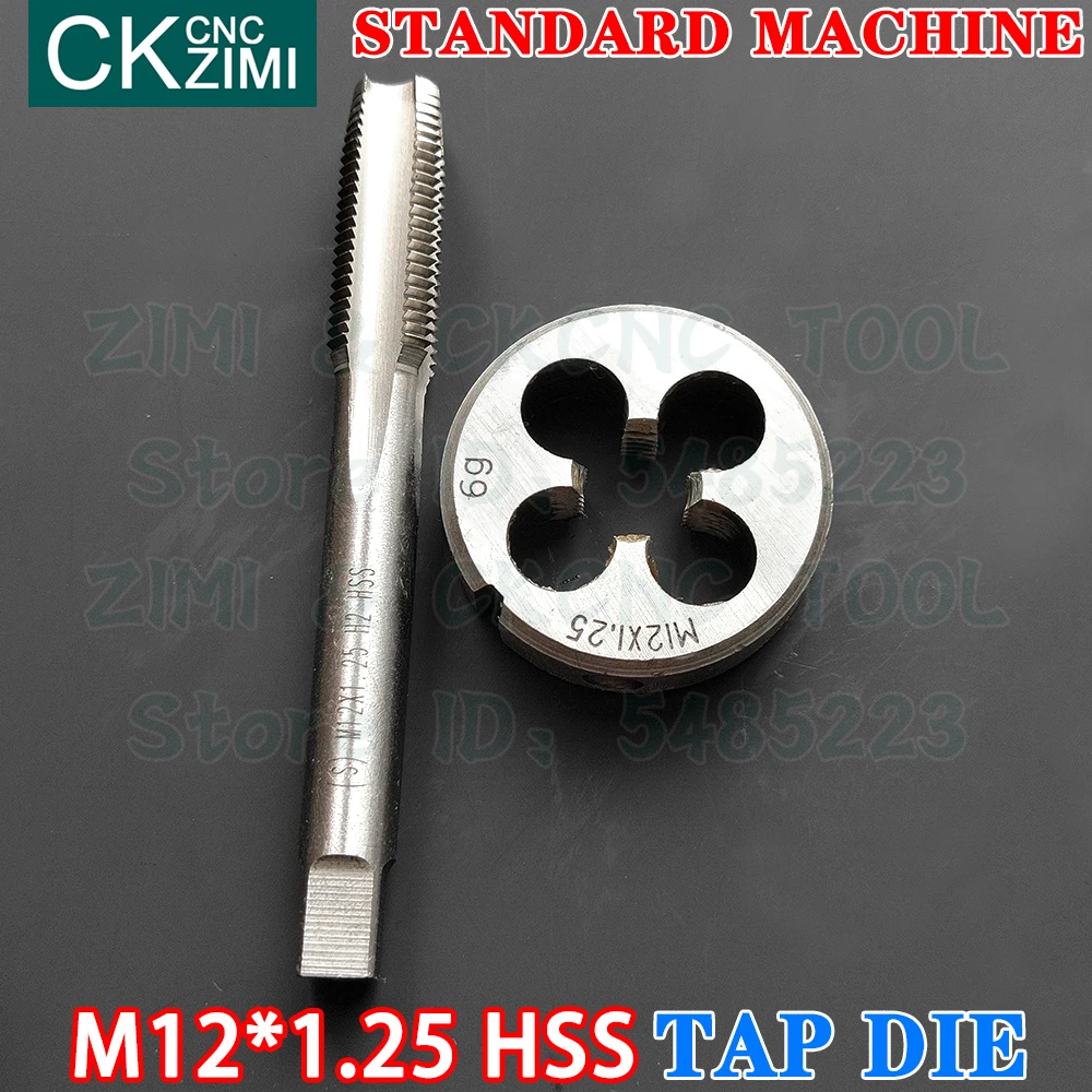 M12*1.25 M12x1.25 Straight Handle Standard Machine Die Tap High Speed Steel Wire Tapping Drill Round Die Metal Tap Die Set Tools