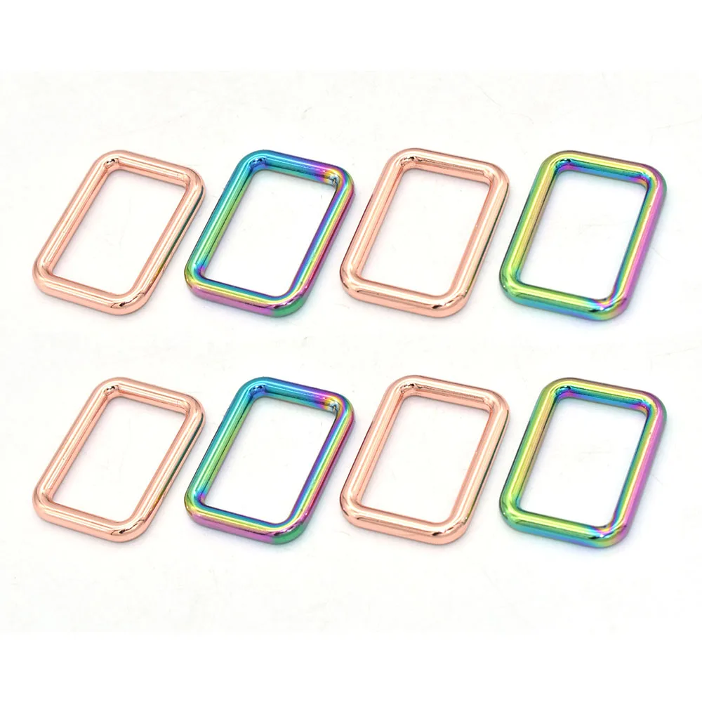 

Rainbow Metal Rectangle Ring Belt Buckle Slider Connector Square Ring Adjustable Buckle Slide Buckle Purse Clasp Buckle Handbag