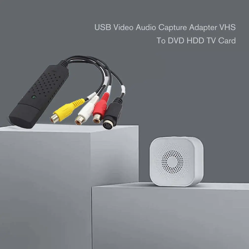 Video Audio Capture Adapter VHS to Digital File Converter VHS To DVD HDD TVCard Express USB2.0 to Video Grabber AudioAV Computer