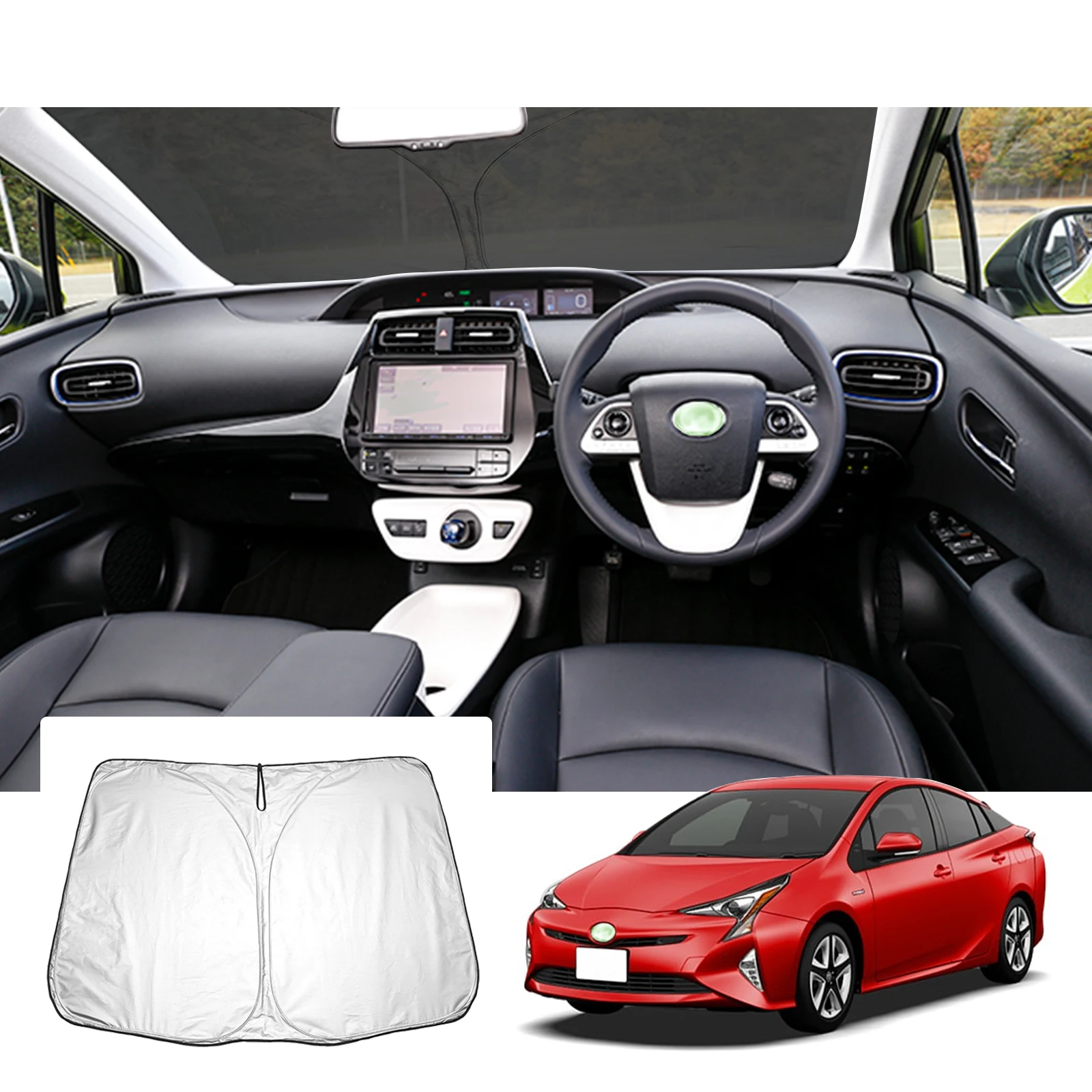 RUIYA Car Windshield Sunshade for Prius XW50 50 Series 2015-2021 Front Window Sunscreen Parasol Auto Sunshade Prius Accessories