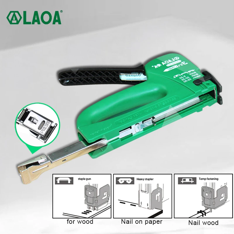 LAOA 5 IN 1 Heavy Duty Staple Gun for DIY Home Decoration Furniture Stapler Rivet Tool Manual Nail Gun with 2000 Staples Nailer