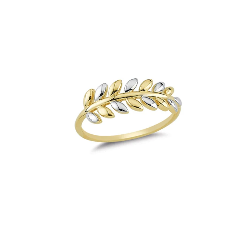 14K Solid Gold Leaf Design Ladies Ring