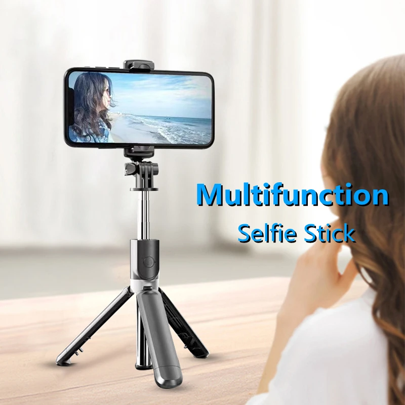 FGCLSY Bluetooth Selfie Stick supporto per telefono cellulare Mini treppiede portatile multifunzione retrattile con otturatore remoto Wireless