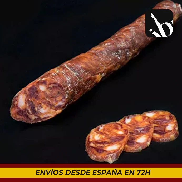 CHORIZO IBÉRICO BELLOTA VELA Sabor muy suave. Se elabora con las mismas carnes y especias que el resto de los chorizos ibéricos