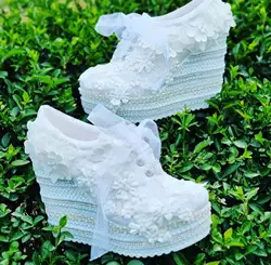 Wedge Heel Design Bridal Shoes Fast Shipping Extreme Comfortable Sport Bridal Shoes 12cm Height Comfort Bride Shoes wedge