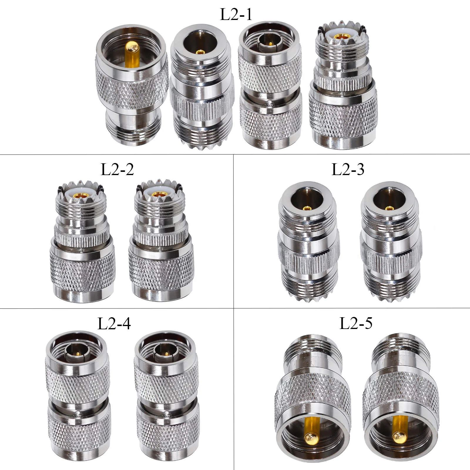 UHF to N Connector Kit N Type Male Female to SO239 UHF Male/Female RF Coaxial Adapter N to UHF Coax Adapter Set 4 Types