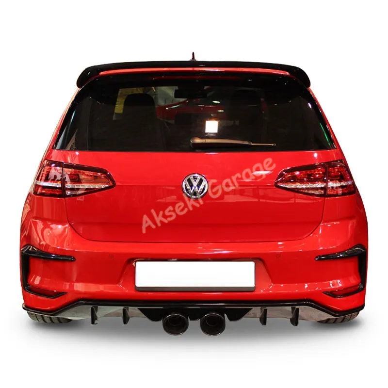 For Volkswagen GOLF 7 Diffuser Sport Exhaust Tip Chrome P Black Set-Modified Parts Spoiler Flap Auto Styling Accesorries