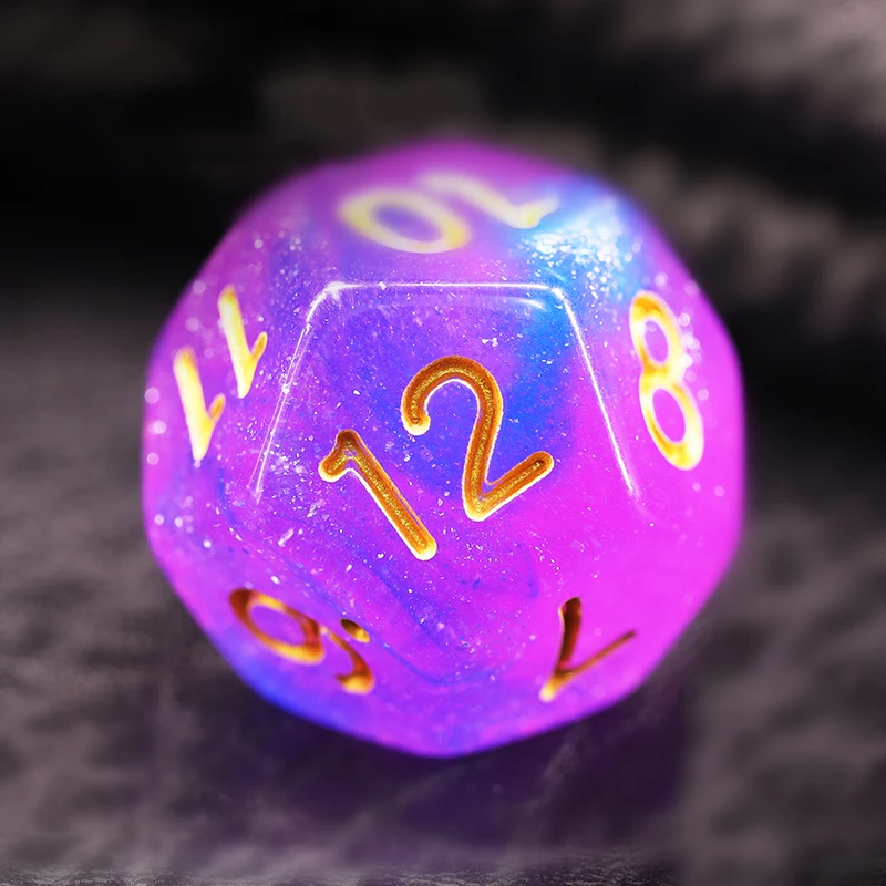 7 Stks/set Roze En Blauwe Sterrenhemel Dobbelstenen D & D Coc Veelvlakte Dobbelstenen Voor Tafelspel Dnd Rpg