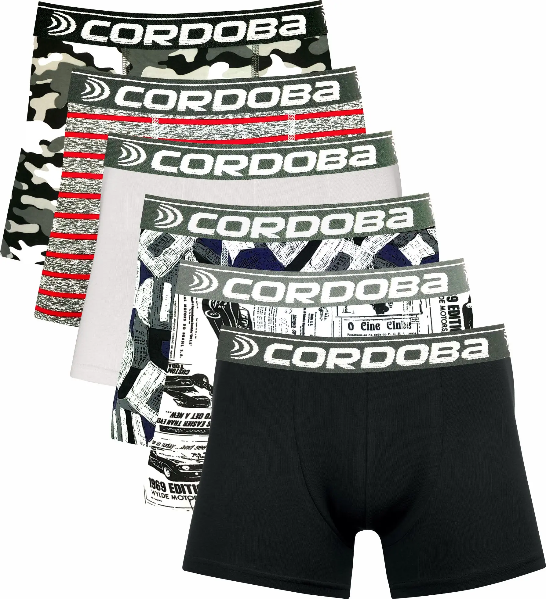 Original Cordoba 50 Printed and Smooth Microfiber Boxer Briefs Kit