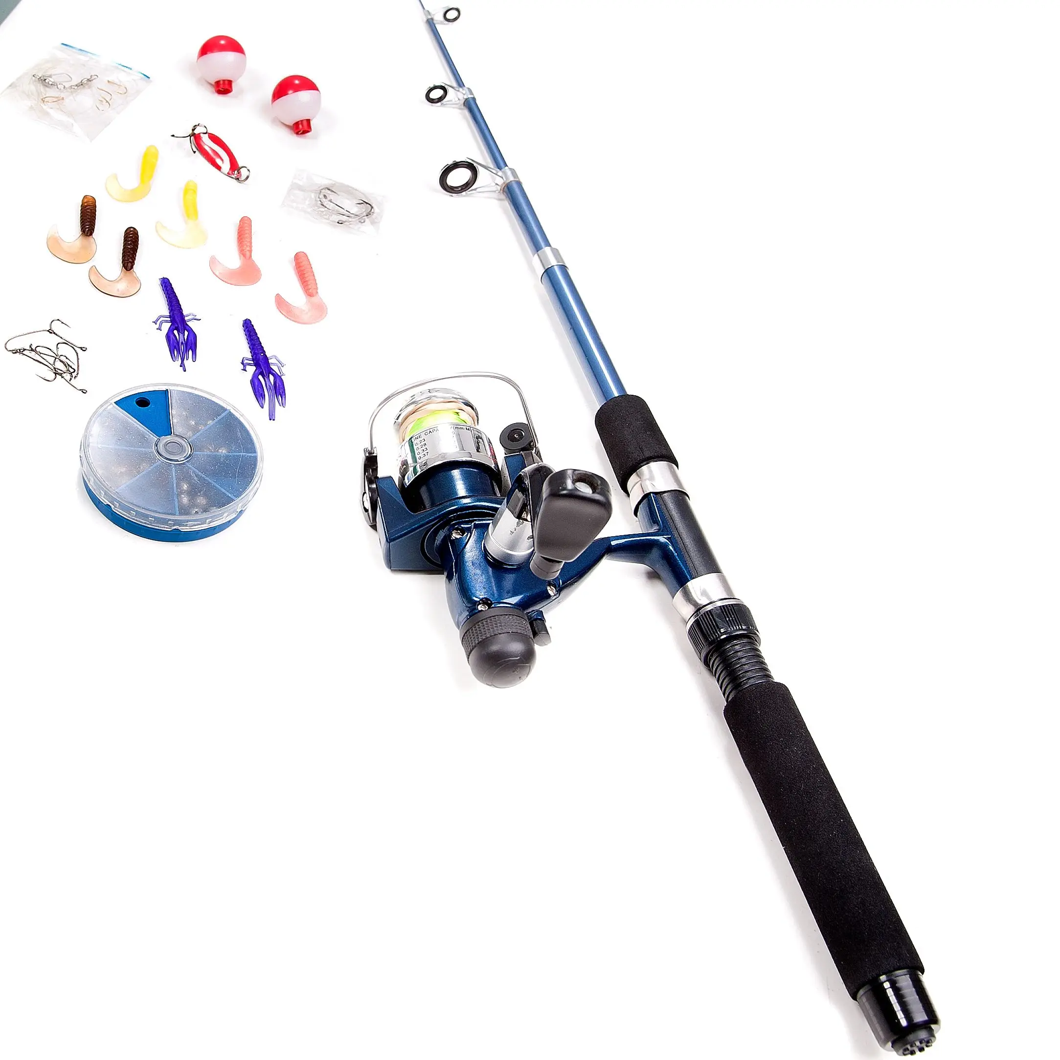 JOCCA brand fishing SET: 180 CM rod, chubby, ball floats, lead, reel, fishhooks, take out hooks and soft lures together to A convenient case that is very easy to carry and store.