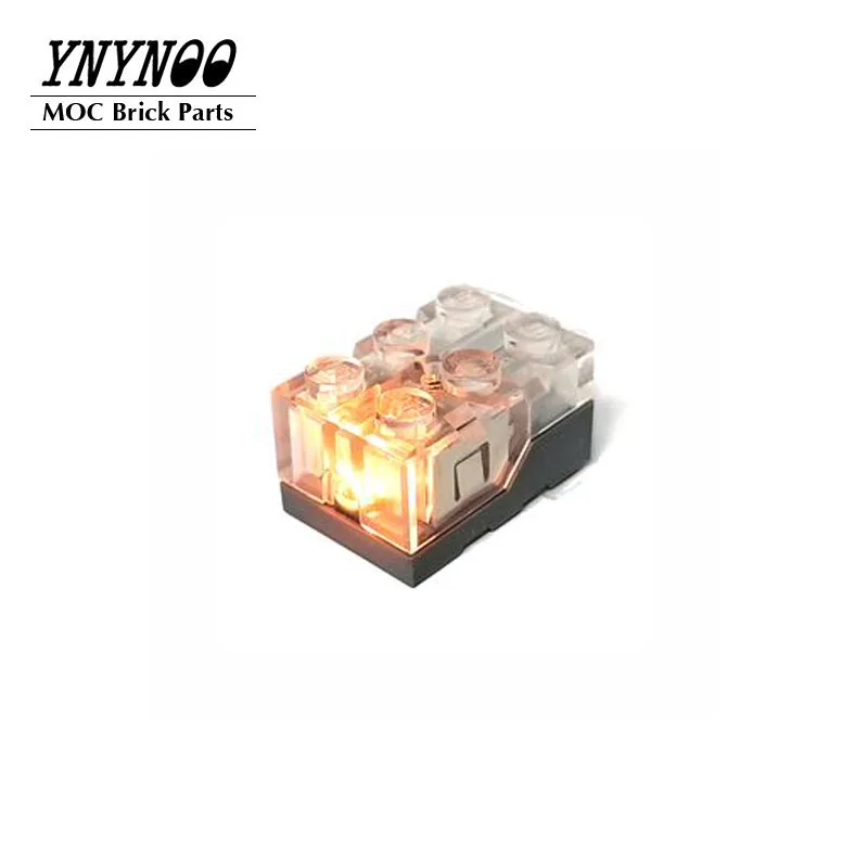 10Pcs/lot Light Brick 2x3x1 1/3 with Base Yellow and Red LED fit for 62930 54869 Building Blocks Castle Model Decoration Toys