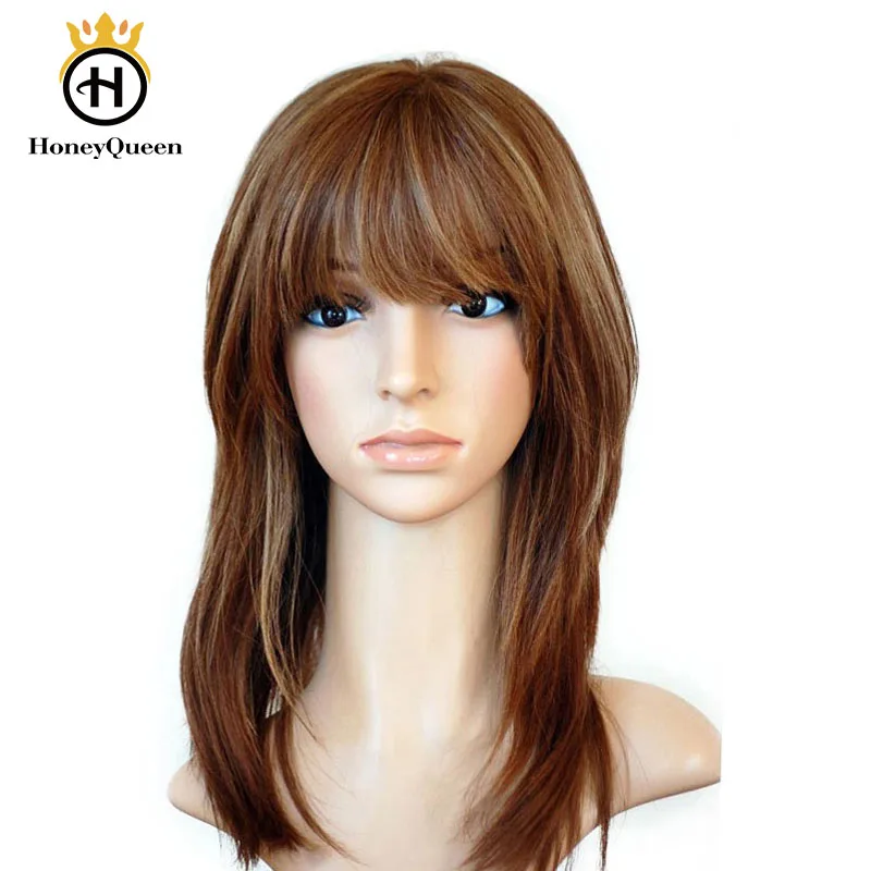 

Kosher Jewish Wigs With Bangs Ombre Blonde Color European Remy Hair With Baby Hair Straight Human Hair Wigs Silk Top Kosher Wig