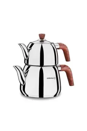 Korkmaz stainless steel stylish colorful handle multi color tea pot set