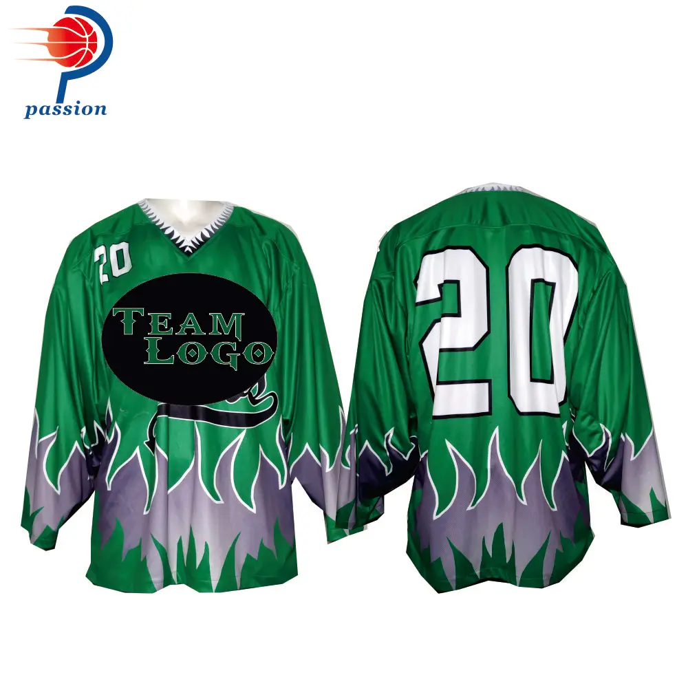 

Custom Ice hockey Jersey Top Men XS-5XL Size Collage Training Jerseys Green