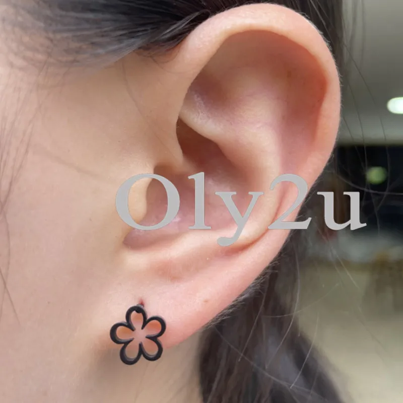 Bohemia Plant Stainless Steel Earrings Women Fashion Apple Cherry Leaf Mushroom Flower Stud Earring Piercing Jewelry Wholesale