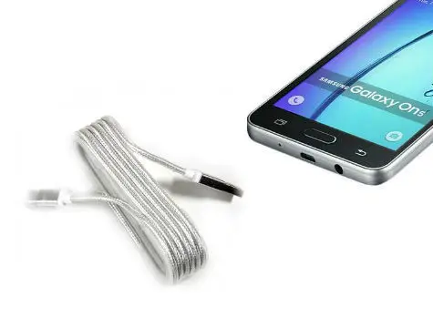 Android Mesh Shaped Colorful Steel Charger Data Cable-Silver