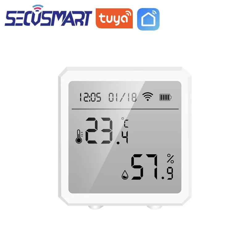 Tuya Smart WiFi Humidity Detector Temperature Sensor Indoor Hygrometer Thermometer With LCD Display Support Alexa Google Home