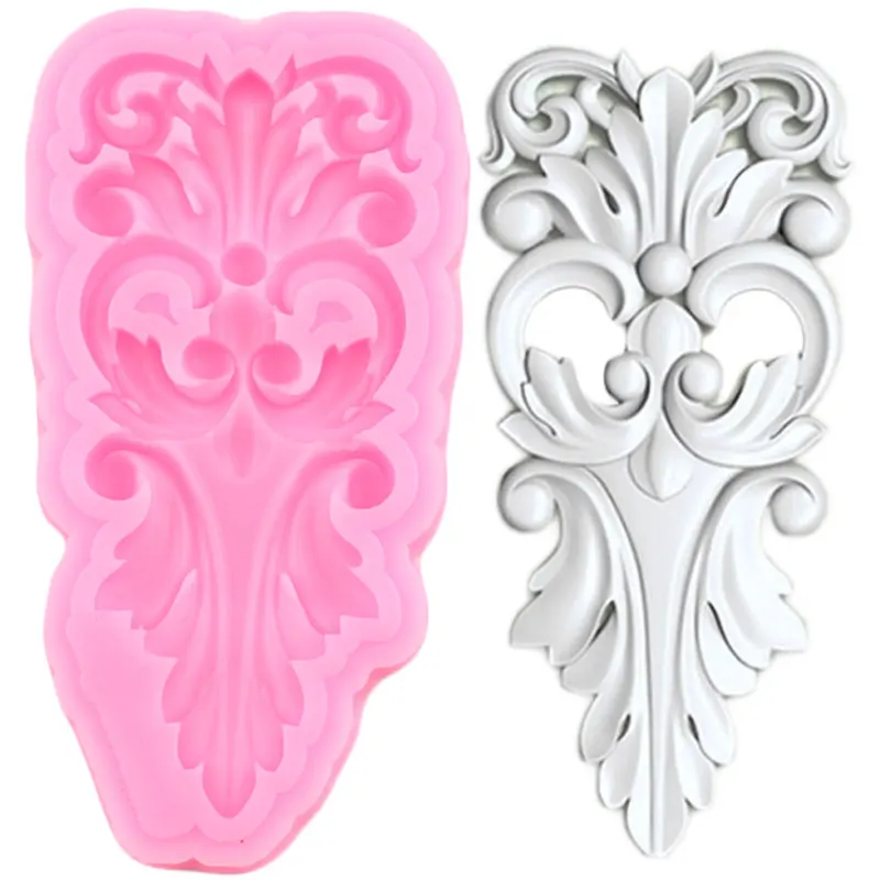 Scroll Relief Silicone Molds Flower Cake Border Mold Cake Decorating Tools Baking Mould Resin Clay Candy Gumpaste Chocolate Mold